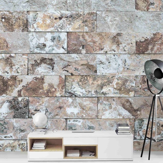 Papel pintado con patrones Natural Marble Stone Wall