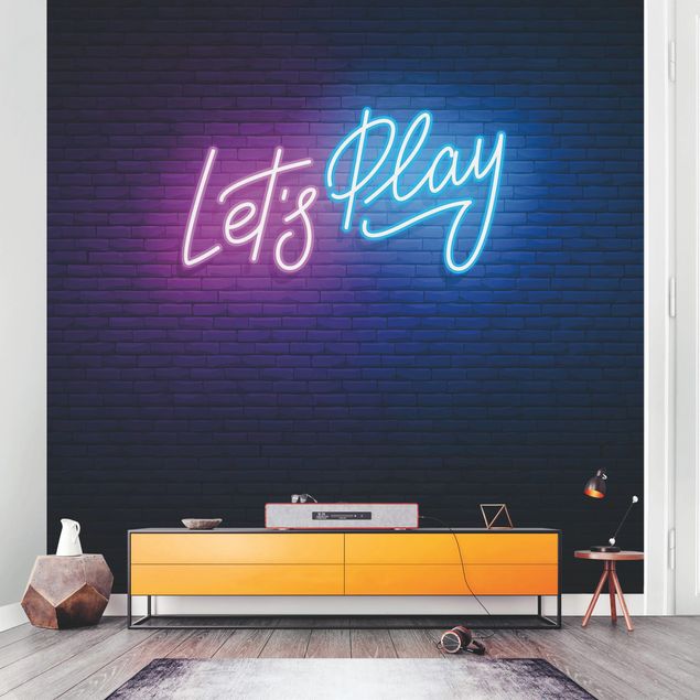 Papel de pared Neon Text Let's Play