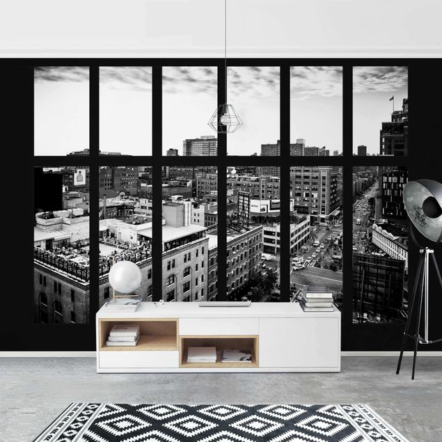 Decoración cocina New York Window View Black And White
