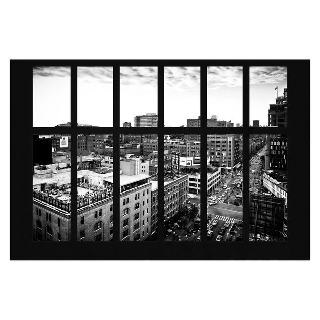 Papeles pintados New York Window View Black And White