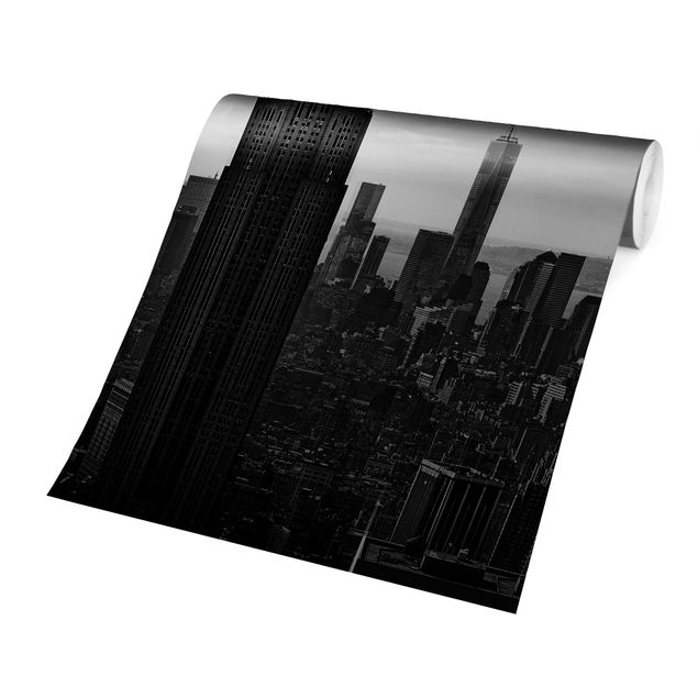 Papel pintado en blanco y negro New York Rockefeller View