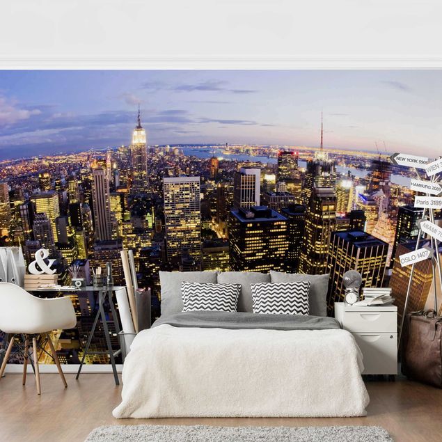 Papel pintado Nueva York New York Skyline At Night