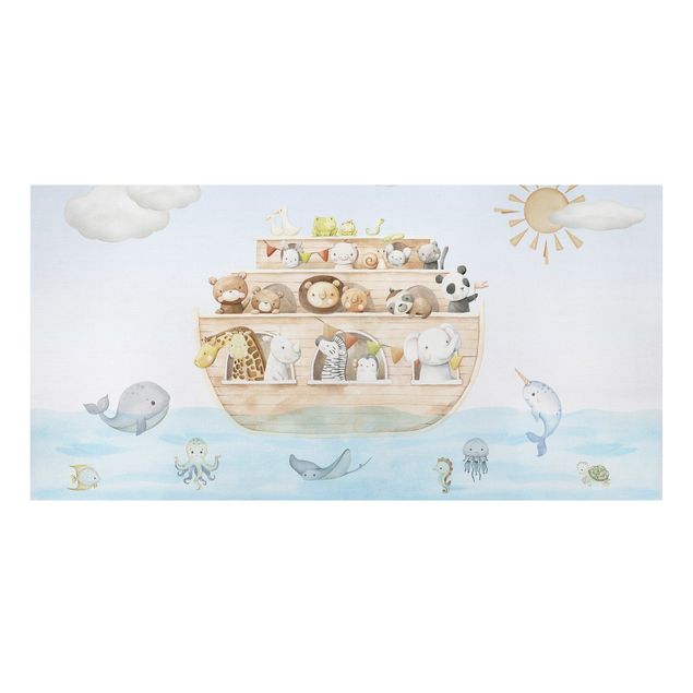 Cuadros playas Cute baby animals on the ark