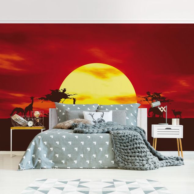 Papel pintado jirafas No.CG80 Sunset Caravan