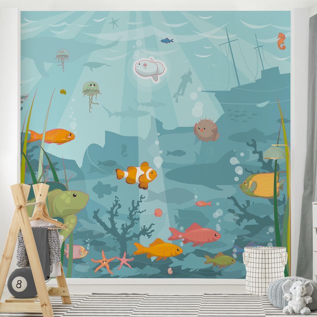 Papel pintado peces baño No.EK57 Oceanic Landscape