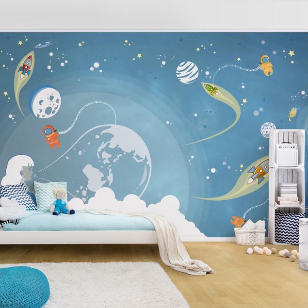 Papel pintado de nubes No.MW16 Colourful Hustle And Bustle In Space