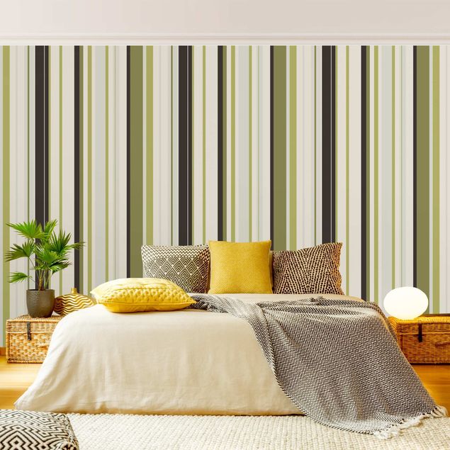 Papel pintado salón moderno No.TA103 Stripe Pattern Greens