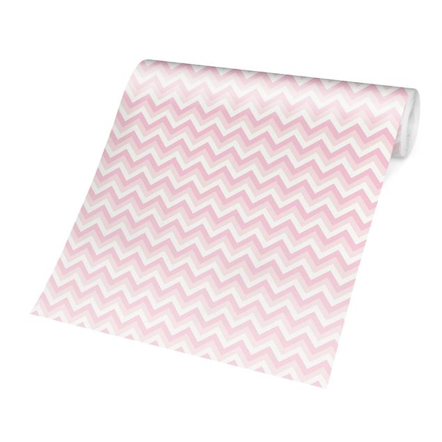 Papel pintado tonos rosas No.YK37 Zigzag Pattern Light Pink