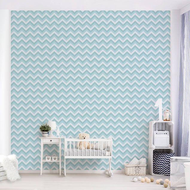 Decoración habitacion bebé No.YK39 Zigzag Pattern Blue
