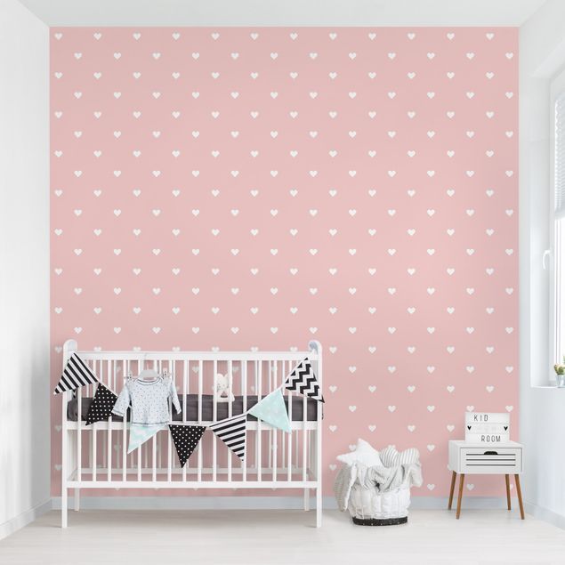 Decoración habitación infantil No.YK59 White Hearts On Pink