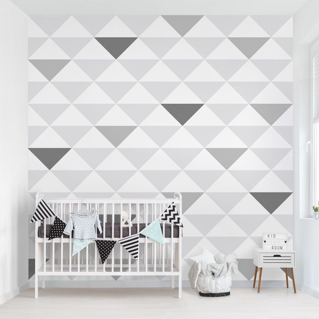 Decoración habitación infantil No.YK66 Triangles Grey White Grey
