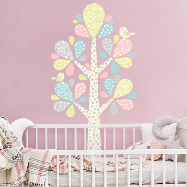 Decoración habitación infantil No.yk76 Abstract tree with big drop sheets in pastel