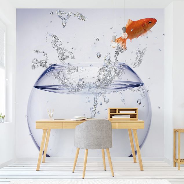 Papel pintado peces Flying Goldfish
