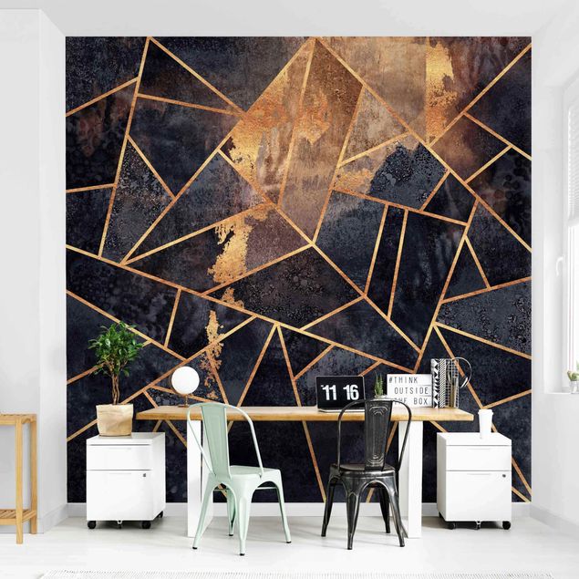 Papel pintado salón moderno Onyx With Gold