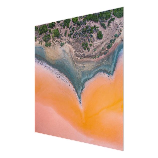 Cuadros naranja Orange Lake Shore On Sardinia