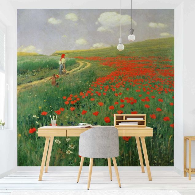 Reproducciones de cuadros Pál Szinyei-Merse - Summer Landscape With A Blossoming Poppy