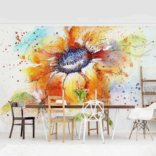 Papeles pintados modernos Painted Sunflower