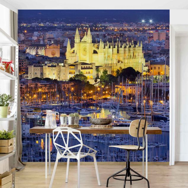 Papel pintado ciudad Palma De Mallorca City Skyline And Harbor