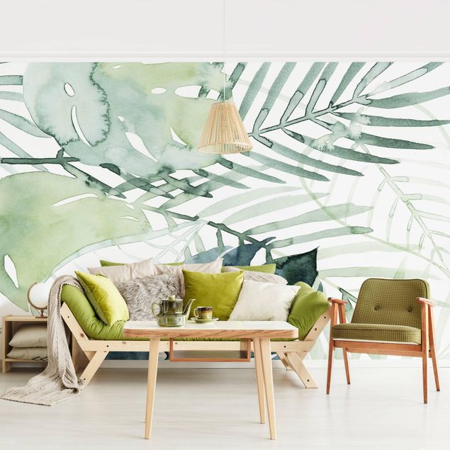 Papeles pintados modernos Palm Fronds In Watercolour I