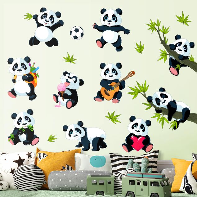 Vinilos de pared pandas Pandabar mega set