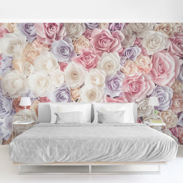 Papel pintado rosas Pastel Paper Art Roses