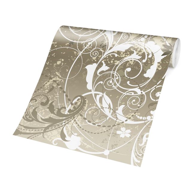Papel pintado beige Mother Of Pearl Ornament Design