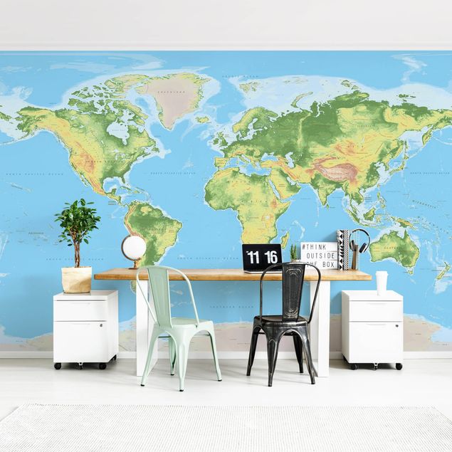 Papel pintado desierto Physical World Map