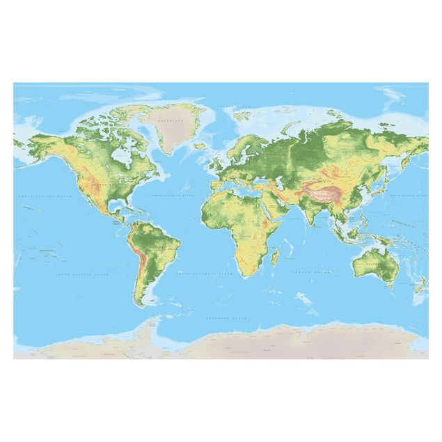 Papeles pintados Physical World Map