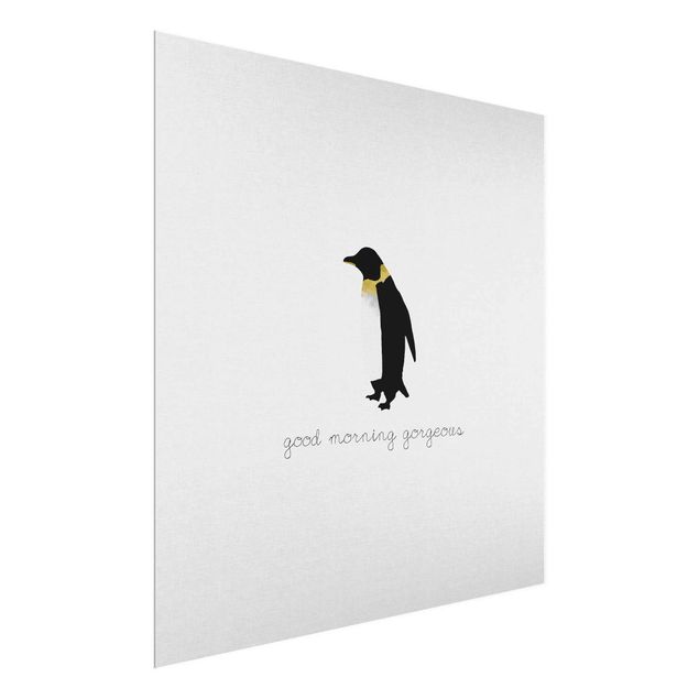 Cuadros modernos blanco y negro Penguin Quote Good Morning Gorgeous