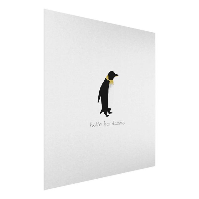 Cuadros en blanco y negro Penguin Quote Hello Handsome