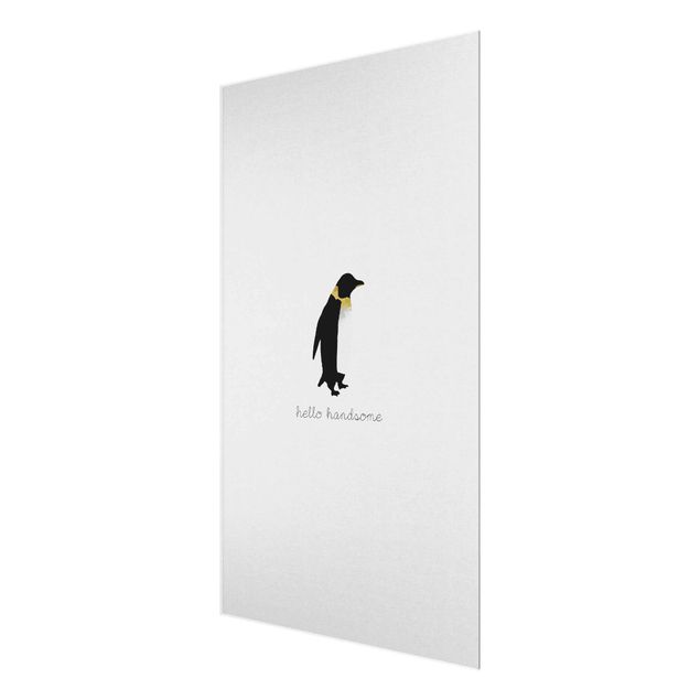 Tableros magnéticos de vidrio Penguin Quote Hello Handsome