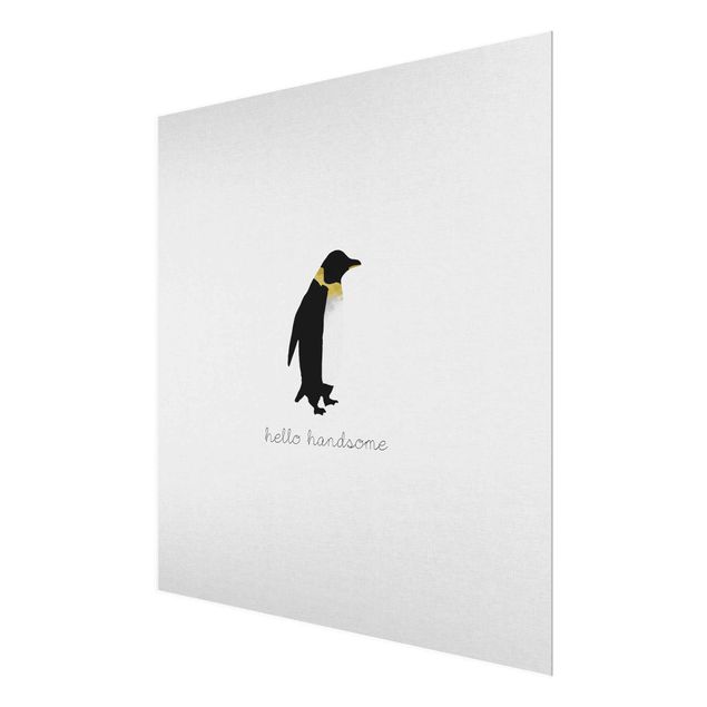 Tableros magnéticos de vidrio Penguin Quote Hello Handsome