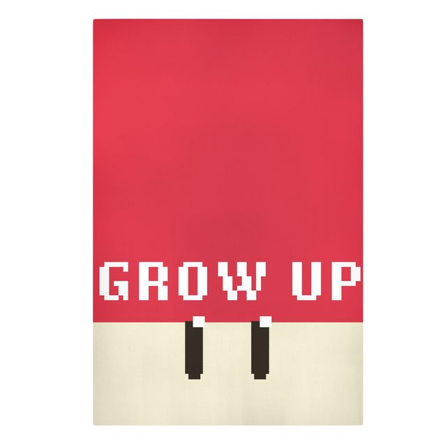 Cuadros decorativos Pixel Text Grow Up In Red