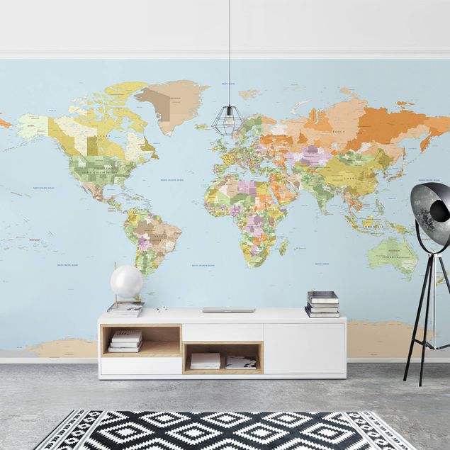 Papel pintado mapamundi Political World Map