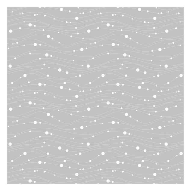 Papel pintado Dots On Wave Pattern In Front Of Gray