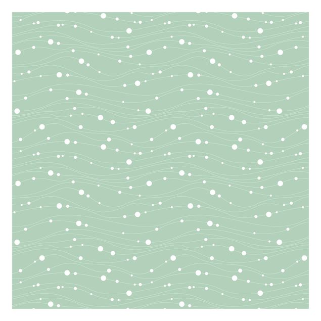 Papel de pared Dots On Wave Pattern In Front Of Mint
