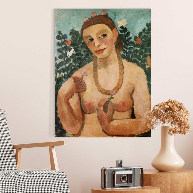 Cuadros de Expresionismo Paula Modersohn-Becker - Self Portrait with Amber Necklace