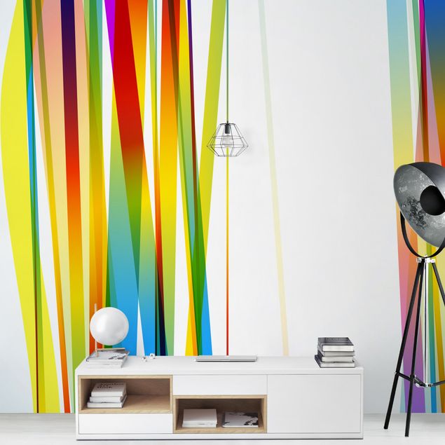 Papel pintado con patrones Rainbow Stripes