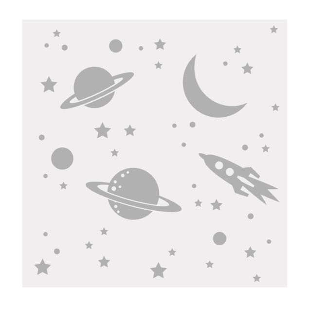 Vinilo para cristales - Rocket Ship, Planets And Stars