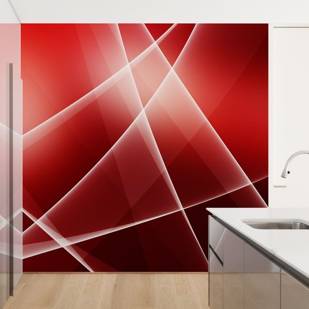 Papel pintado salón moderno Red Turbulency