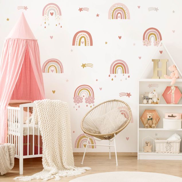 Decoración habitación infantil Rainbows Shades of Pink Set