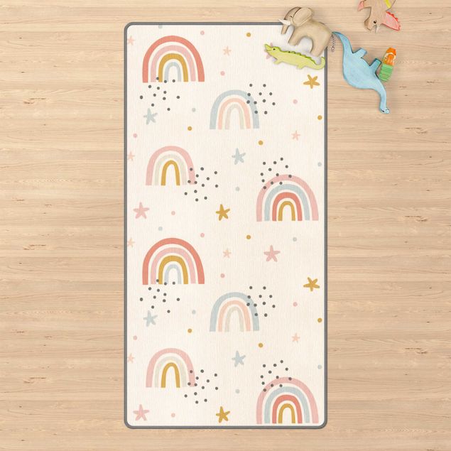 Alfombras modernas Rainbow World With Stars And Dots