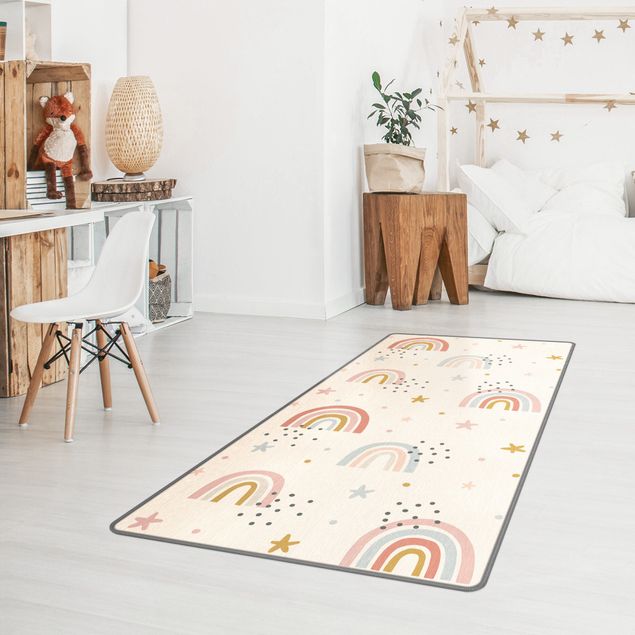 Alfombra multicolor Rainbow World With Stars And Dots