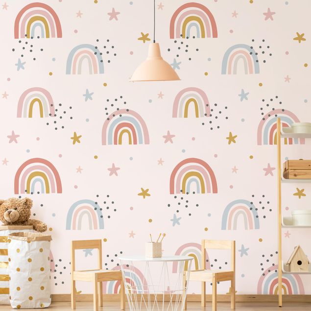 Decoración habitación infantil Rainbow World With Stars And Dots