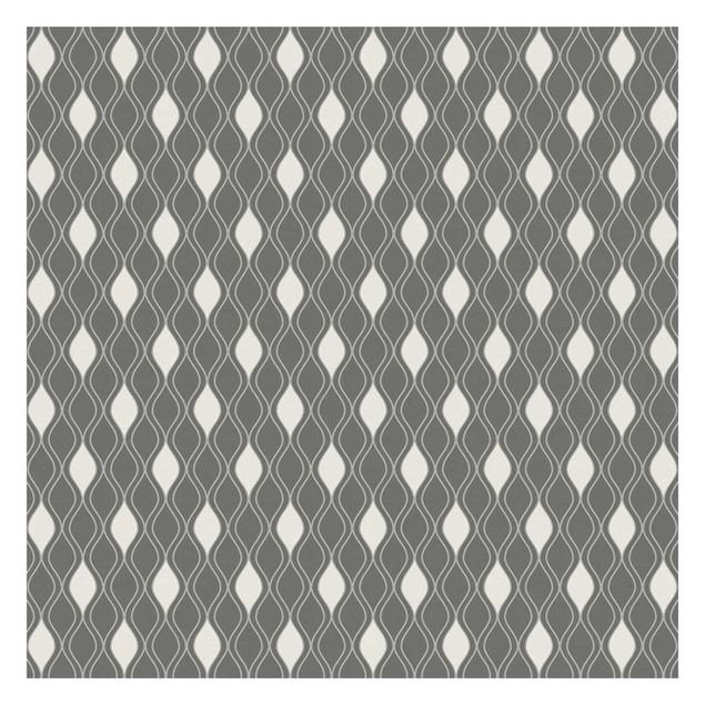 Papel pared gris Retro Pattern With Sparkling Drops In Anthracite