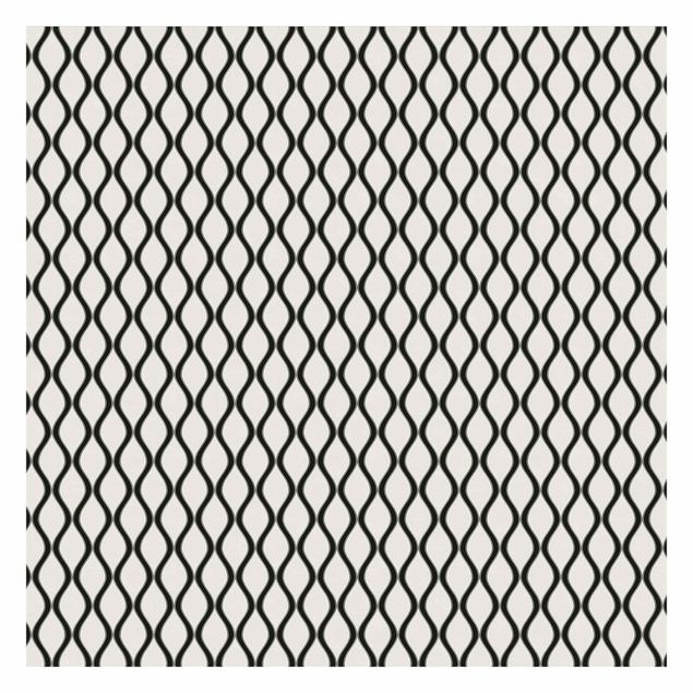 Papel pintado Retro Pattern With Waves In Black