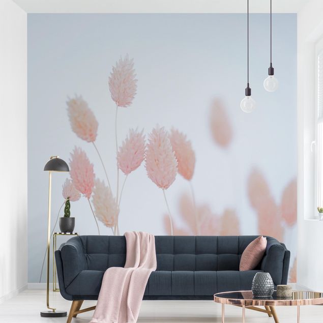 Papel pared flores Grass Tips In Pale Pink