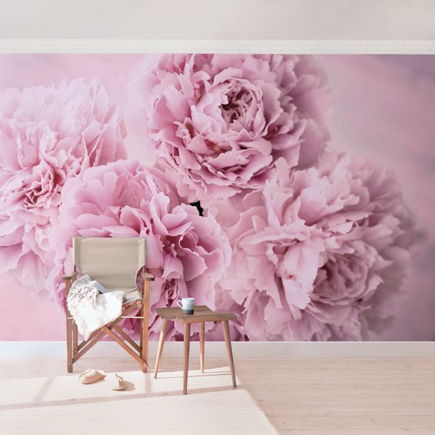 Papel pintado floral Pink Peonies