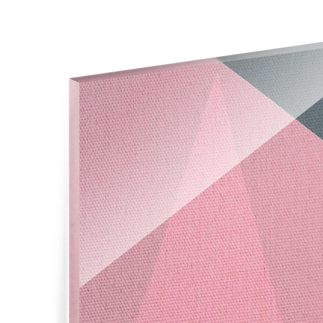 Tableros magnéticos de vidrio Pink Transparency Geometry