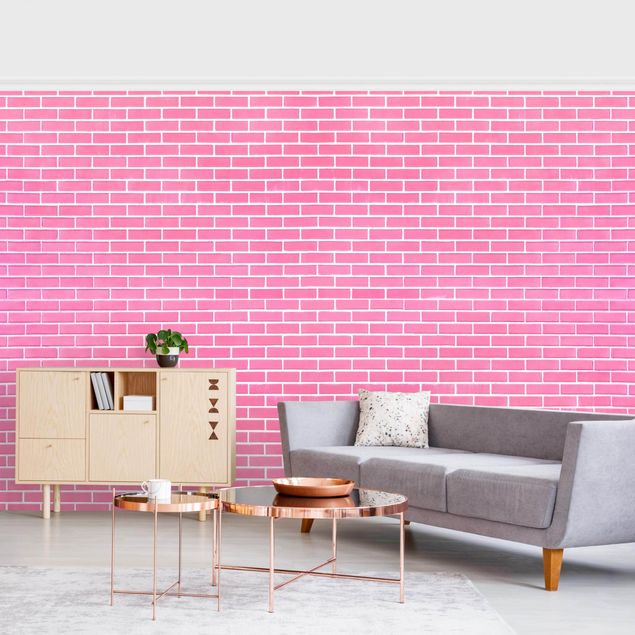 Papel imitacion ladrillo Pink Brick Wall